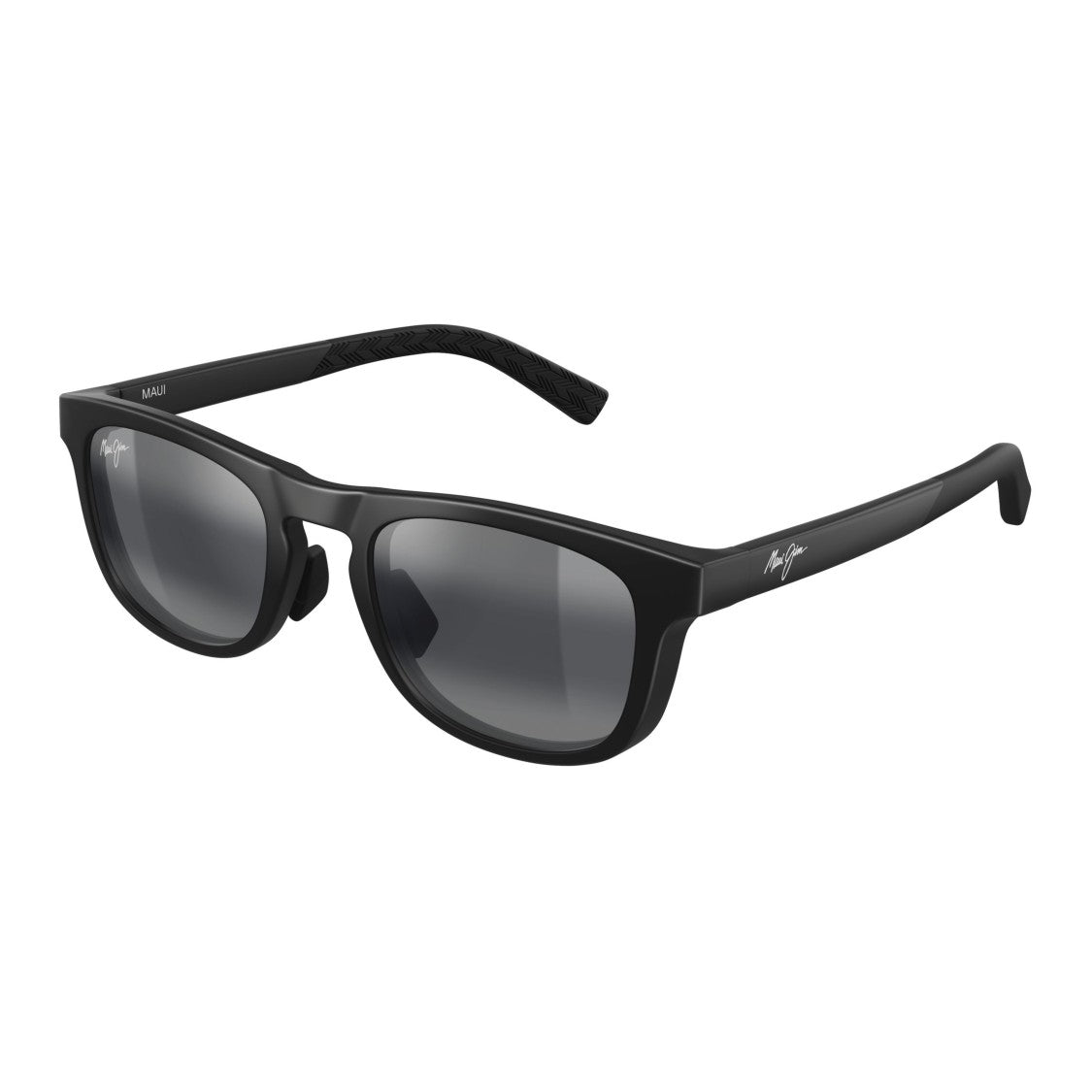 Maui Jim Aliali Rectangular Frame Sunglasses With Matte Black Finish