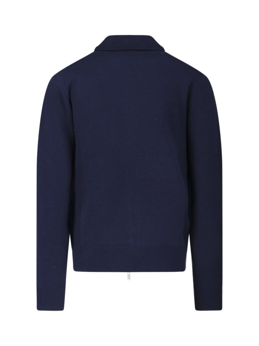 Lardini Wool Zip Jacket – Navy Blue