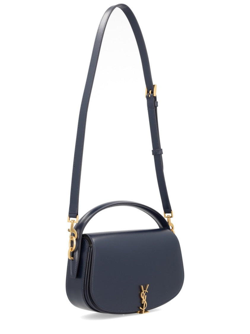 Saint Laurent Voltaire Blue Calfskin Shoulder Bag