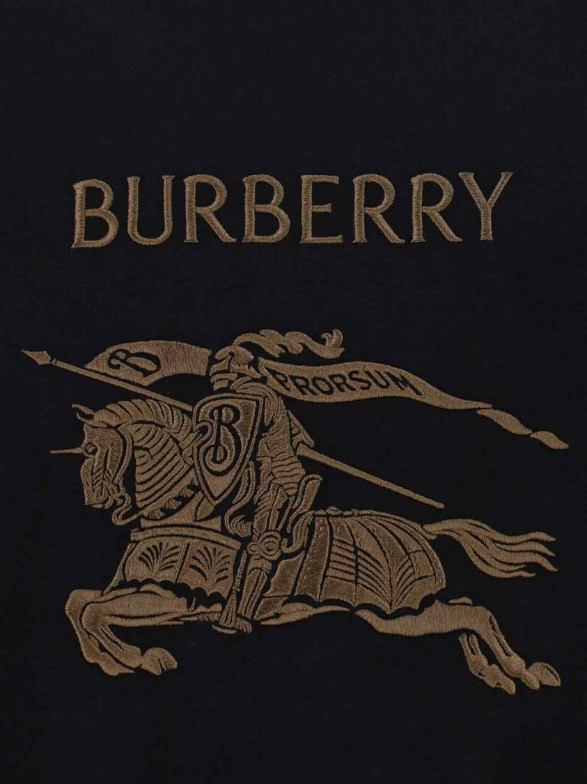 Burberry "Ekd" T-Shirt In Black Cotton, Crew Neck