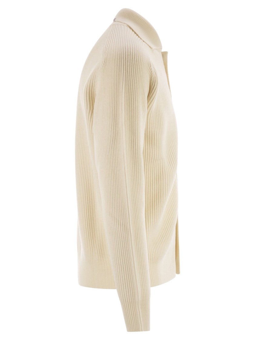 Peserico English Ribbed Wool Cardigan