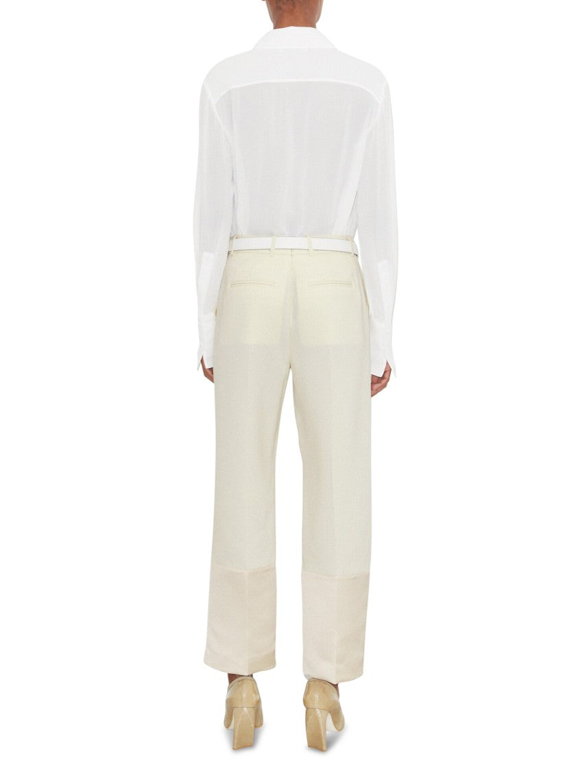 Tory Burch Relaxed Fit Cuffed Viscose Shirt With Pointed Collar