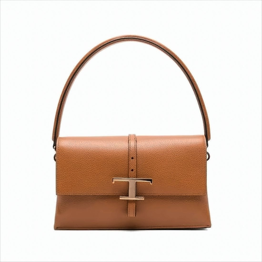Tod's Structured Calf Leather Tote Bag With T-Shaped Clasp