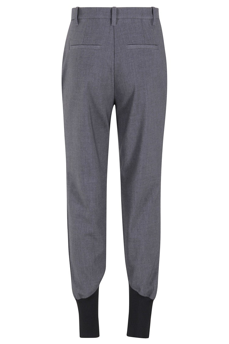 Pinko Straight Leg Pants With Ribbed Knit