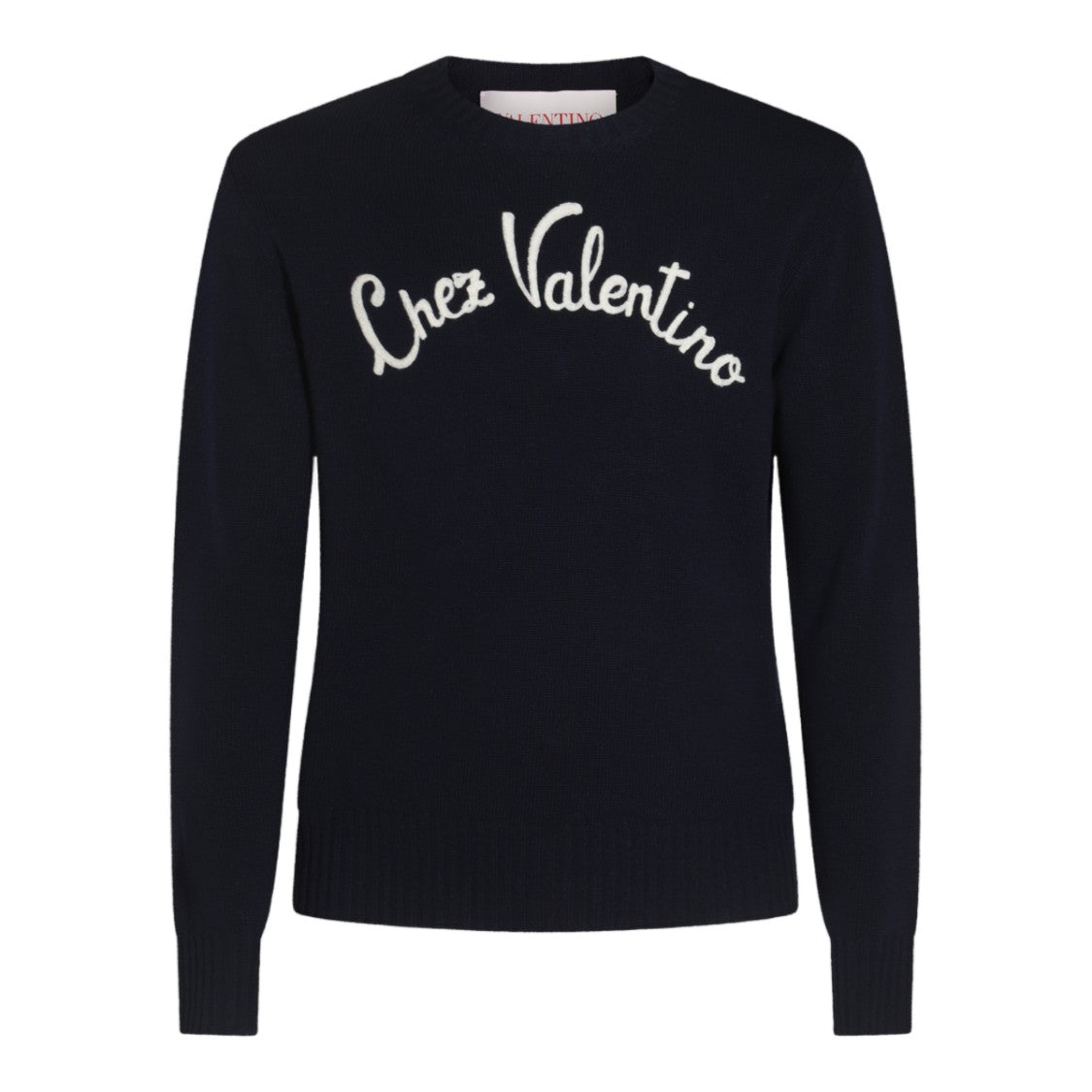 Valentino Crew Neck Knitwear With Cursive Logo Detail