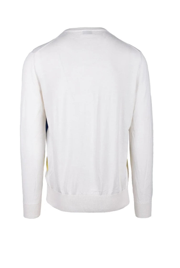 Ballantyne Cotton And Cashmere Sweater - White/Green