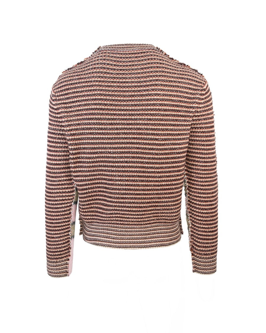 Marni Pink Mohair Striped Sweater