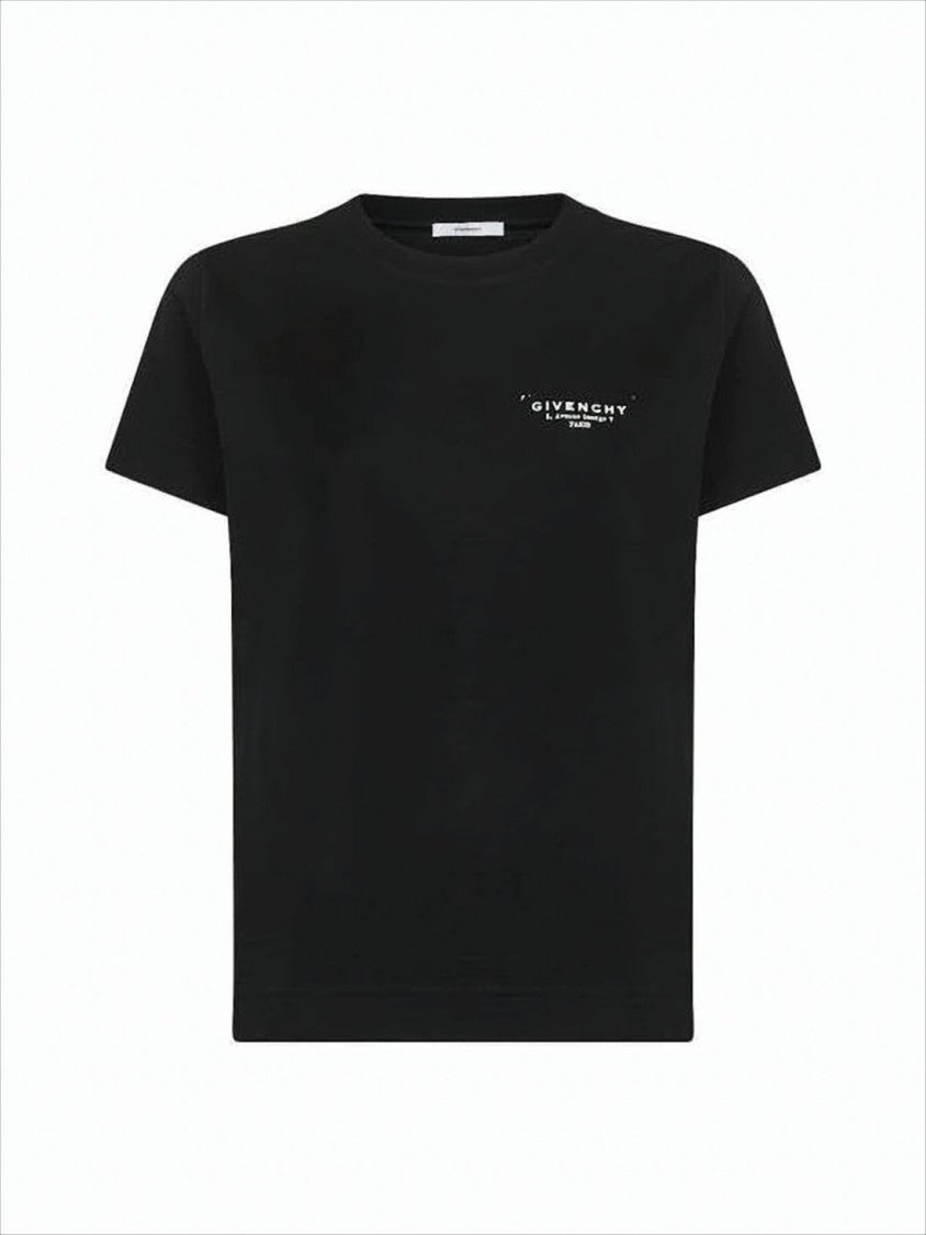 Givenchy Cropped Black Cotton T-Shirt With Minimalist Design