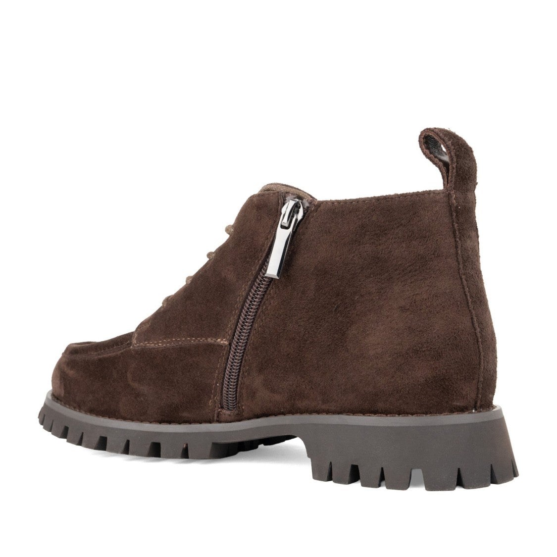 Sergio Moretti Brown Rich Suede Lace-Up Chunky Sole Boots