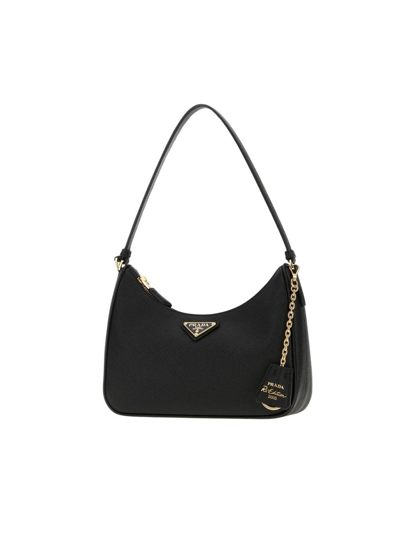 Prada Curved Silhouette Mini Bag With Triangular Logo Plaque