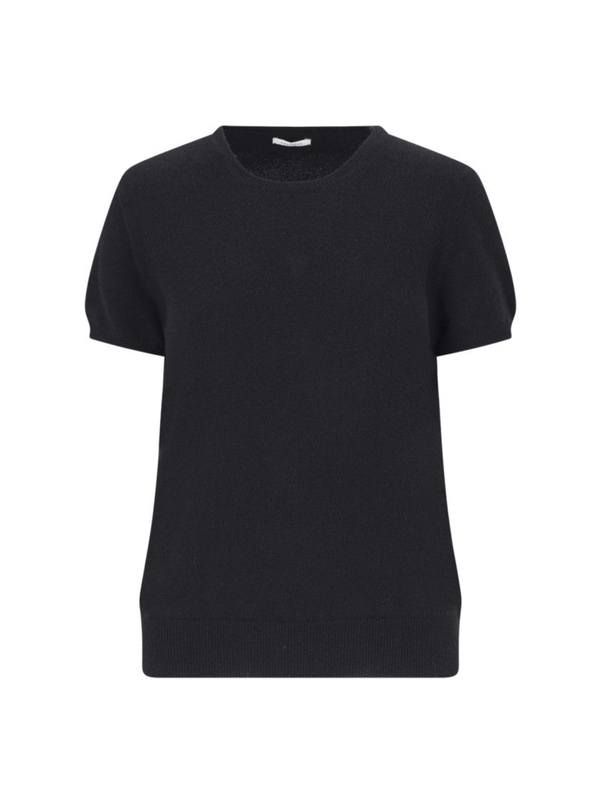 Malo Short Sleeves Cashmere Crew Neck Top
