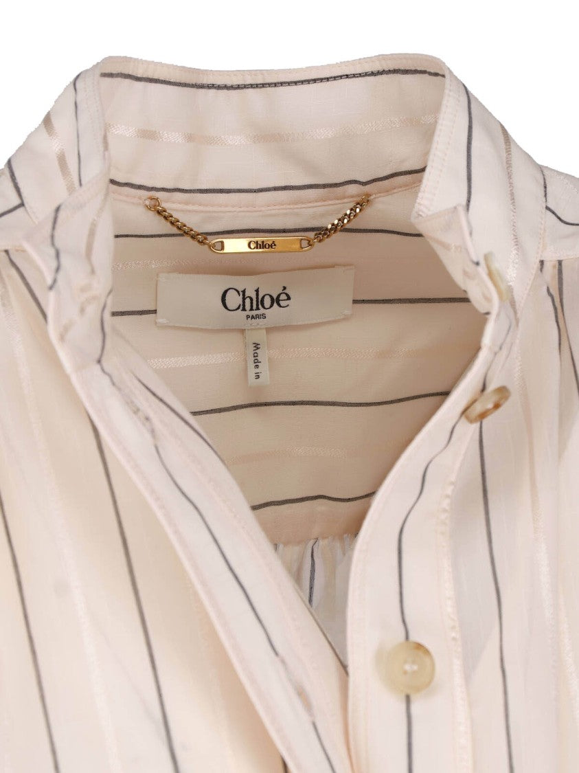 Chloé Striped Cotton-Silk Blend Shirt