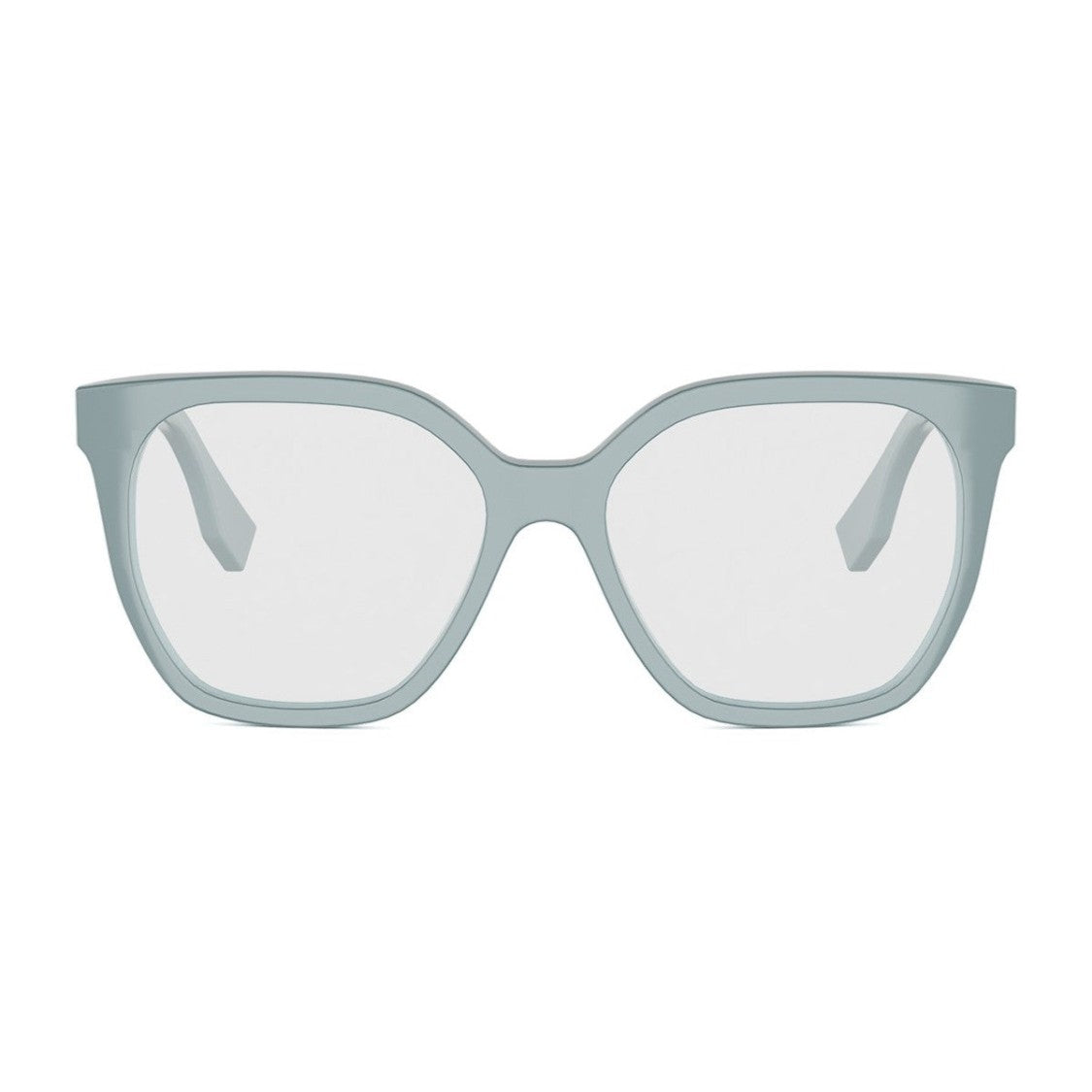 Fendi Grey-Blue Lettering Acetate Square Sunglasses