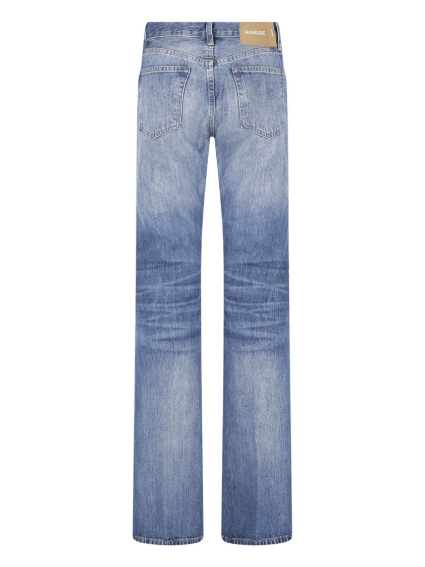 Haikure Flora Straight-Leg Jeans With Vintage Wash Detail