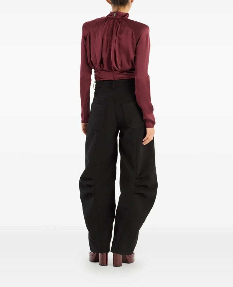 Rotate Ls Ruched Silk Top