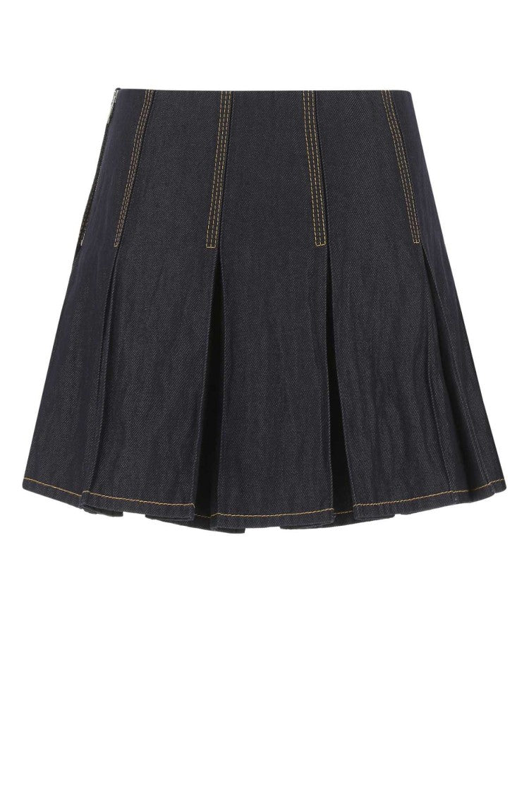 Bottega Veneta Dark Blue Denim Mini Skirt