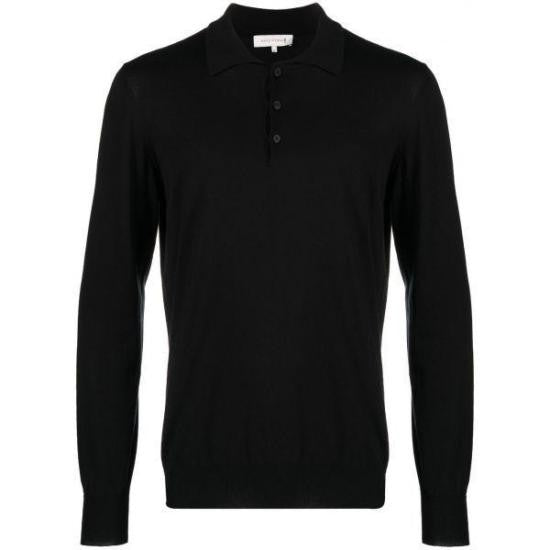 Mackintosh Classic Long-Sleeve Polo Shirt With Ribbed Details