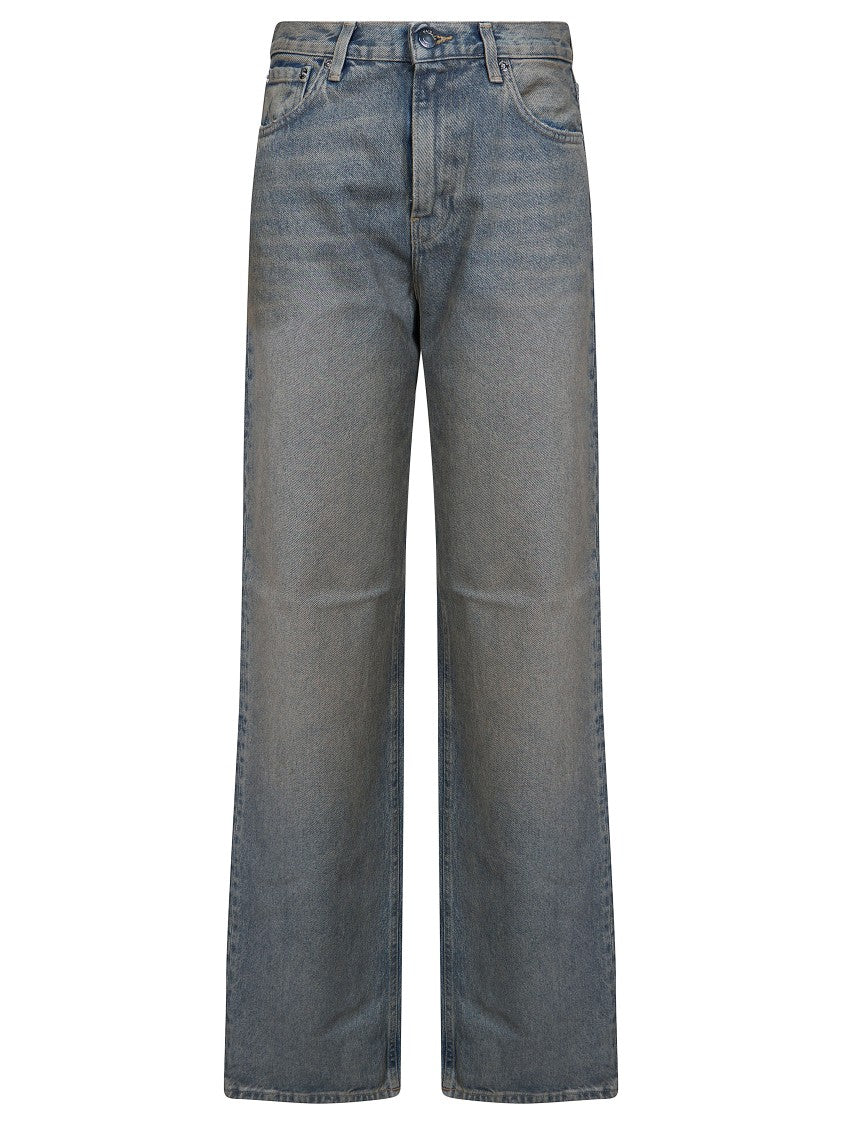Haikure Korea Mid-Rise Faded Straight-Leg Jeans