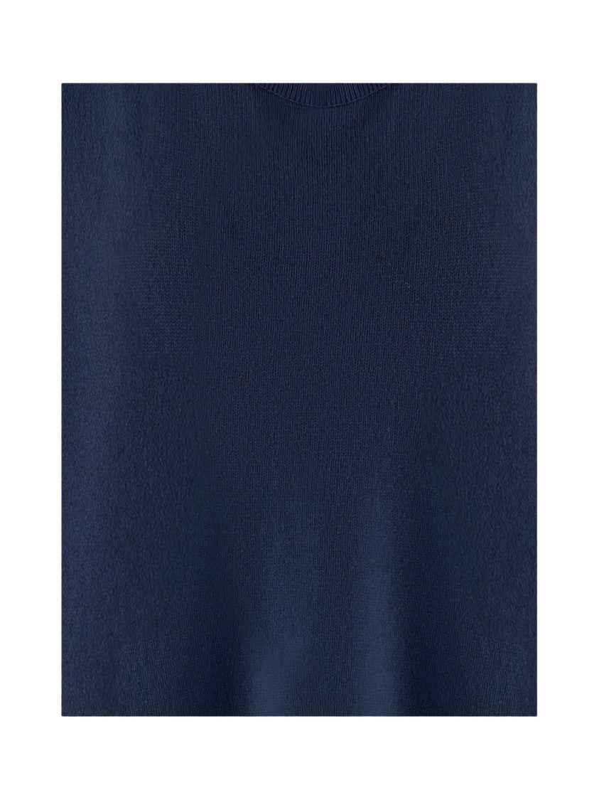 Allude Relaxed Fit Navy Blue Cashmere Sweater