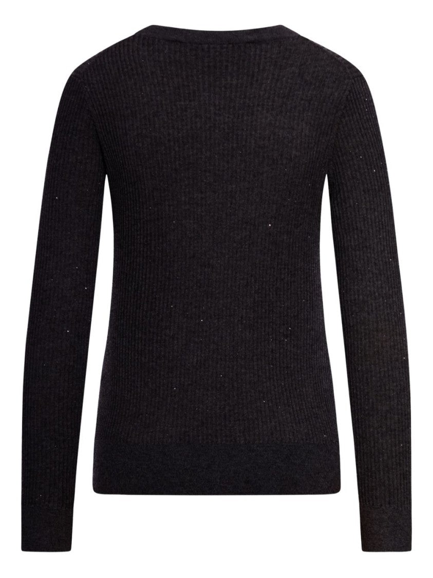 Max Mara Slim-Fit Black Sweater In Silk
