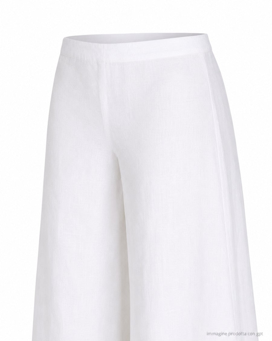 Hira White Linen Trousers