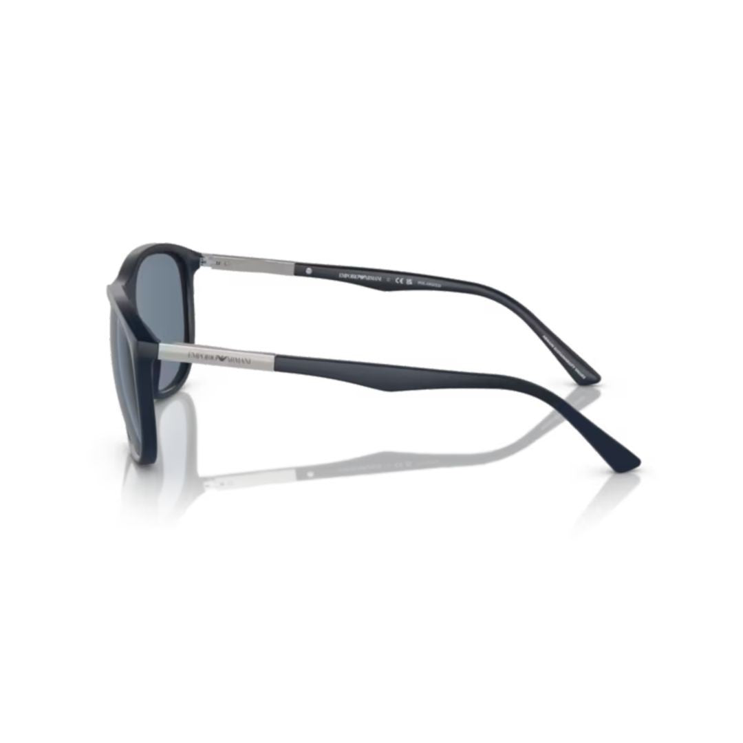 Emporio Armani 0Ea4201 Rounded Rectangular Black Sunglasses With Matte