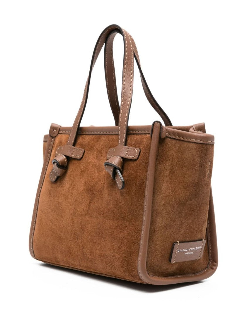 Gianni Chiarini Structured Brown Calfskin Shopper With Detachable Strap