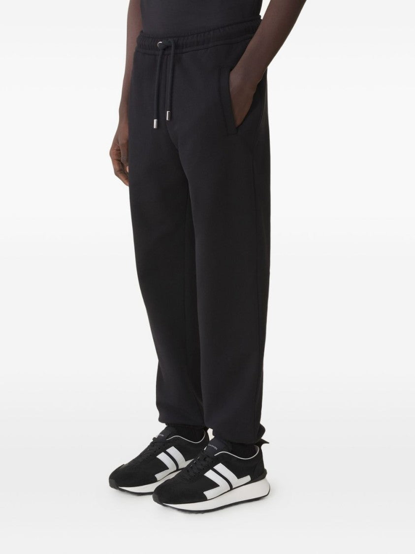 Lanvin Black Minimalist Straight Leg Cotton Trousers