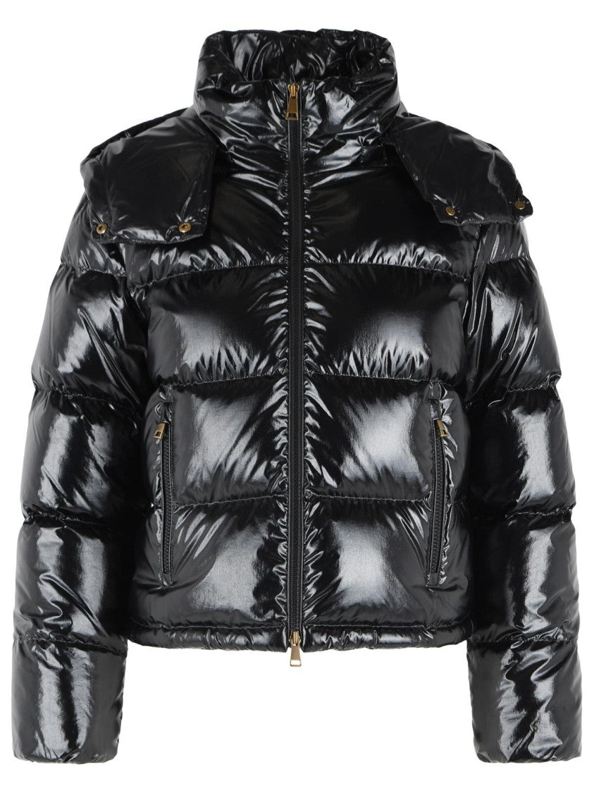 Moncler 'Niveole' Glossy Black Polyamide Down Jacket