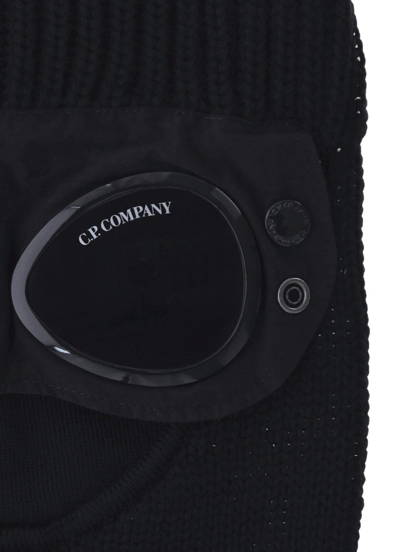C.P. Company Black Goggle Knit Wool Balaclava