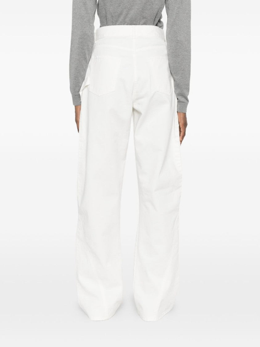 J. W. Anderson Blue Wide-Leg Asymmetric Label Jeans