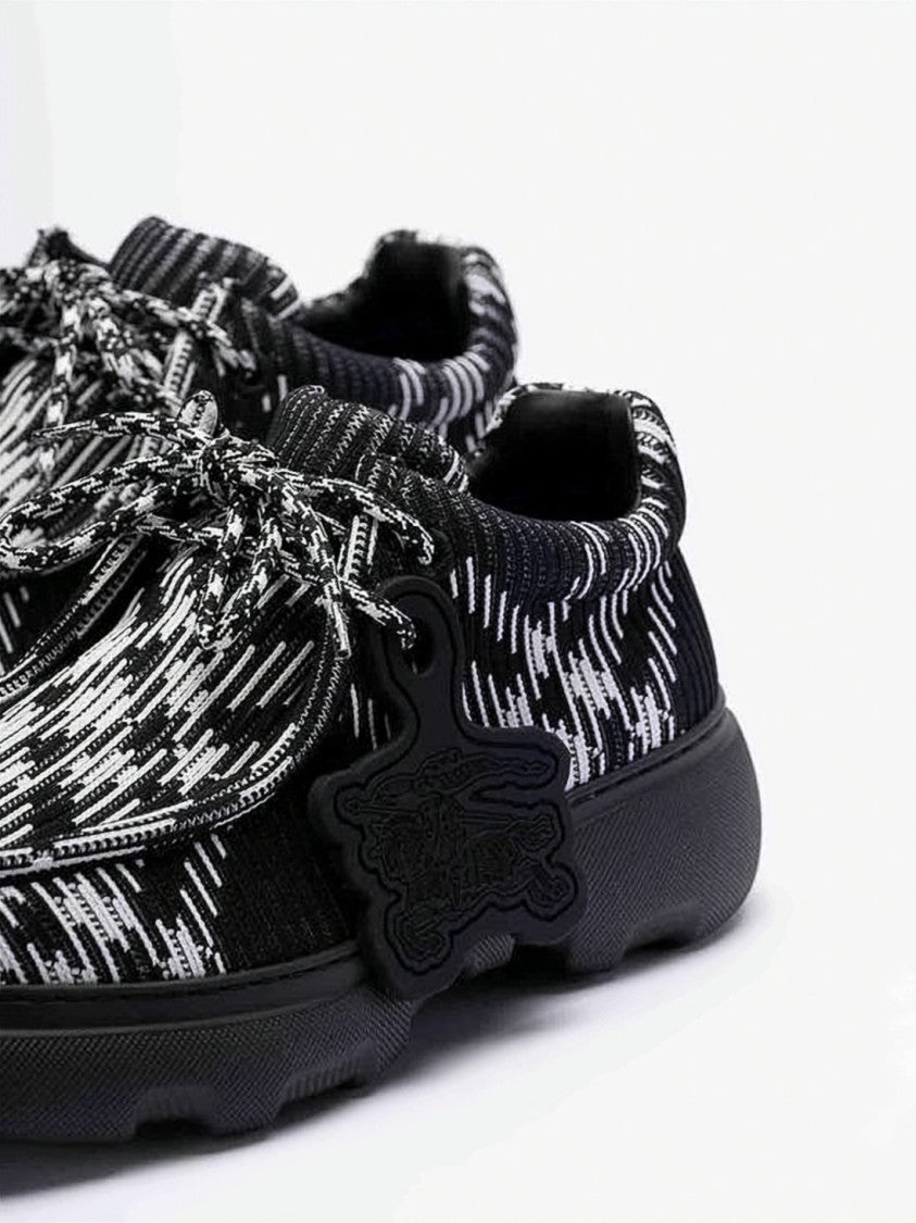 Burberry Textured Upper Sneakers With Bold Embossed Sole