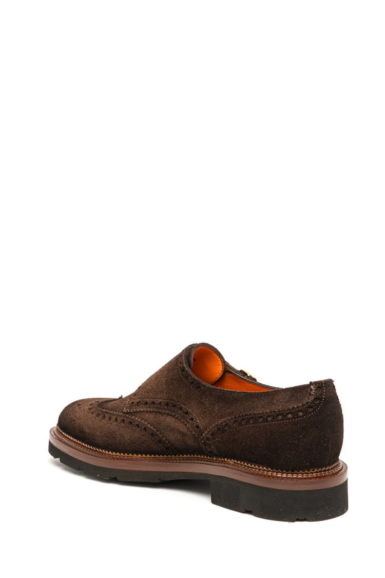Santoni Double-Buckle Suede Shoes