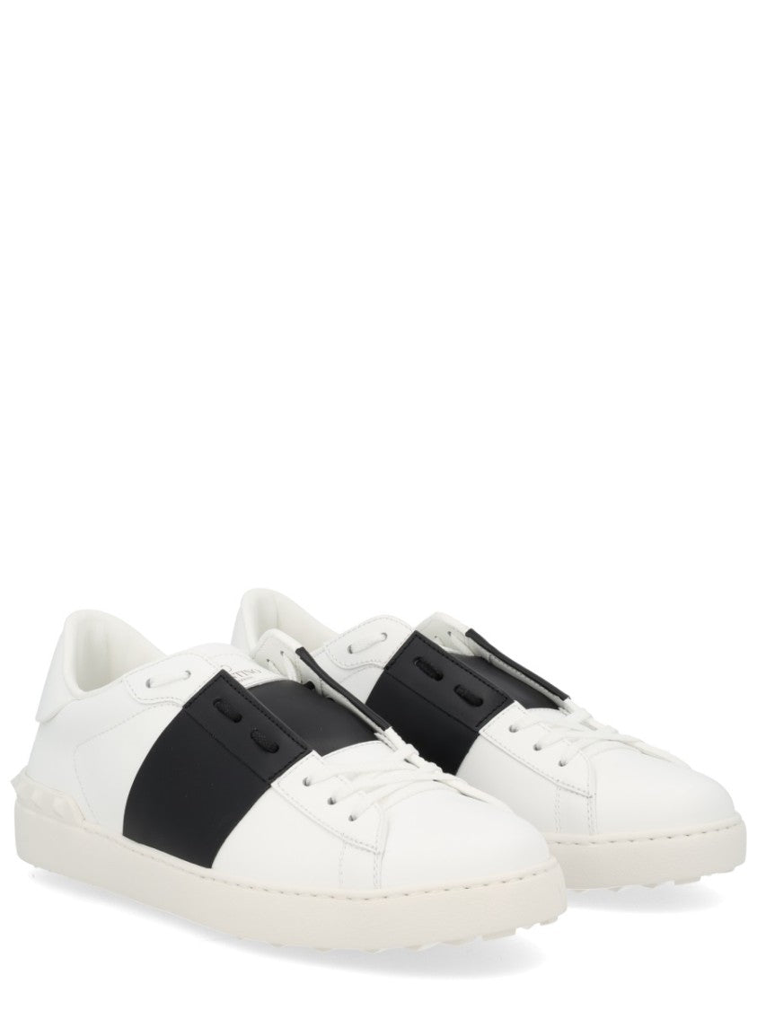 Valentino Garavani Open Midfoot Strap Leather Sneakers