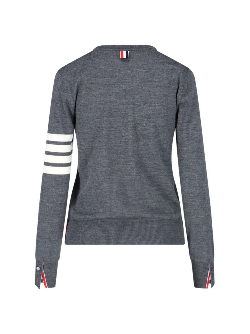 Thom Browne Grey 4-Bar Virgin Wool Sweater