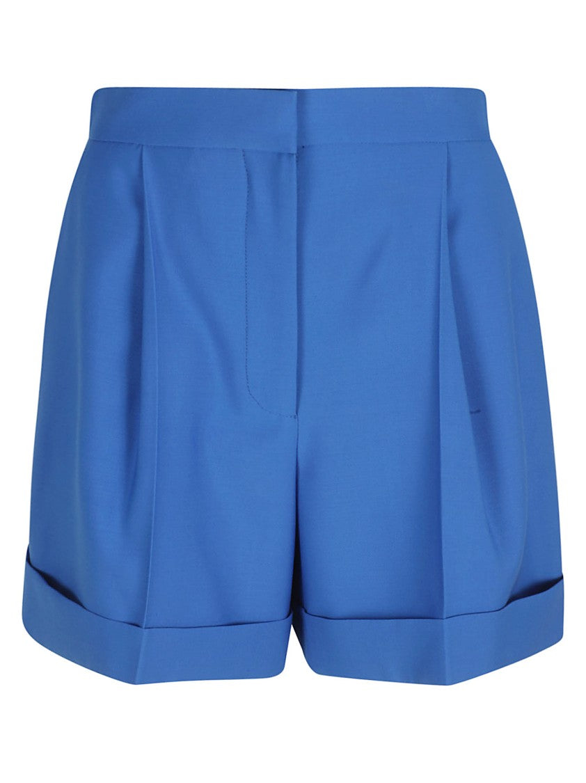 Alexander Mcqueen Cuffed High-Waist Tailored Shorts