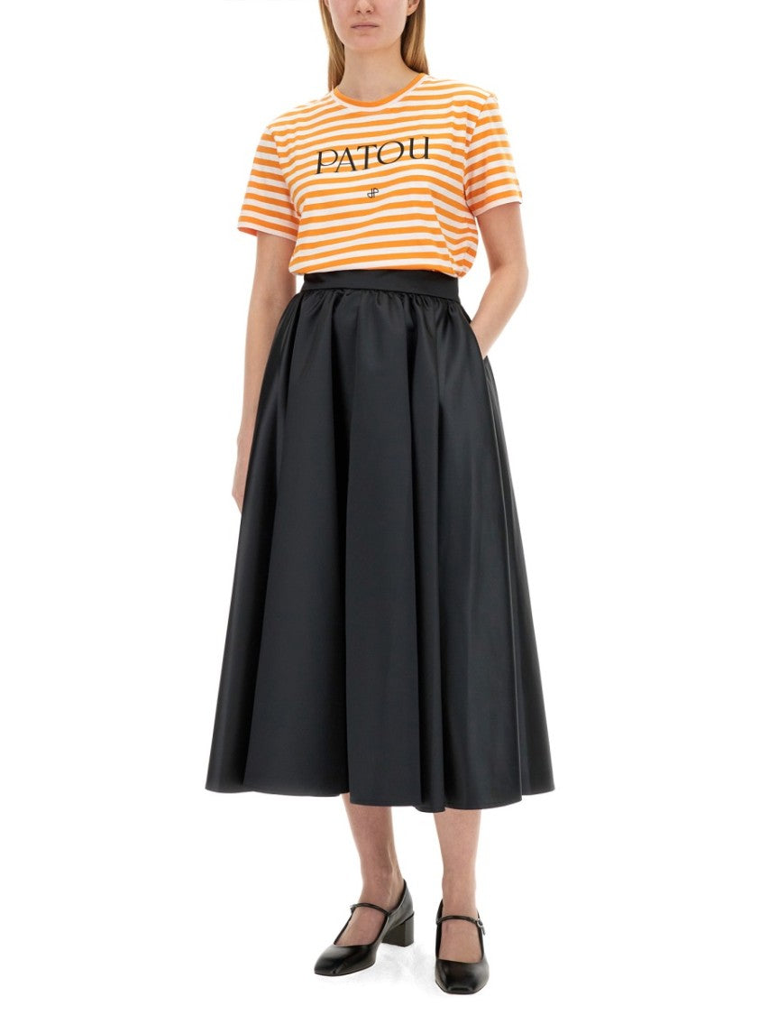 Patou Logo-Emblazoned Cotton T-Shirt With Bold Stripes