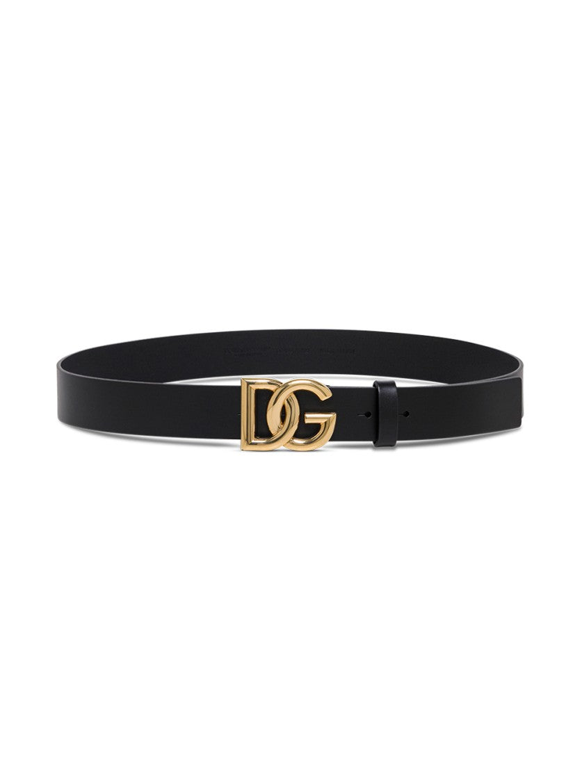 Dolce & Gabbana Black Calf Leather Belt