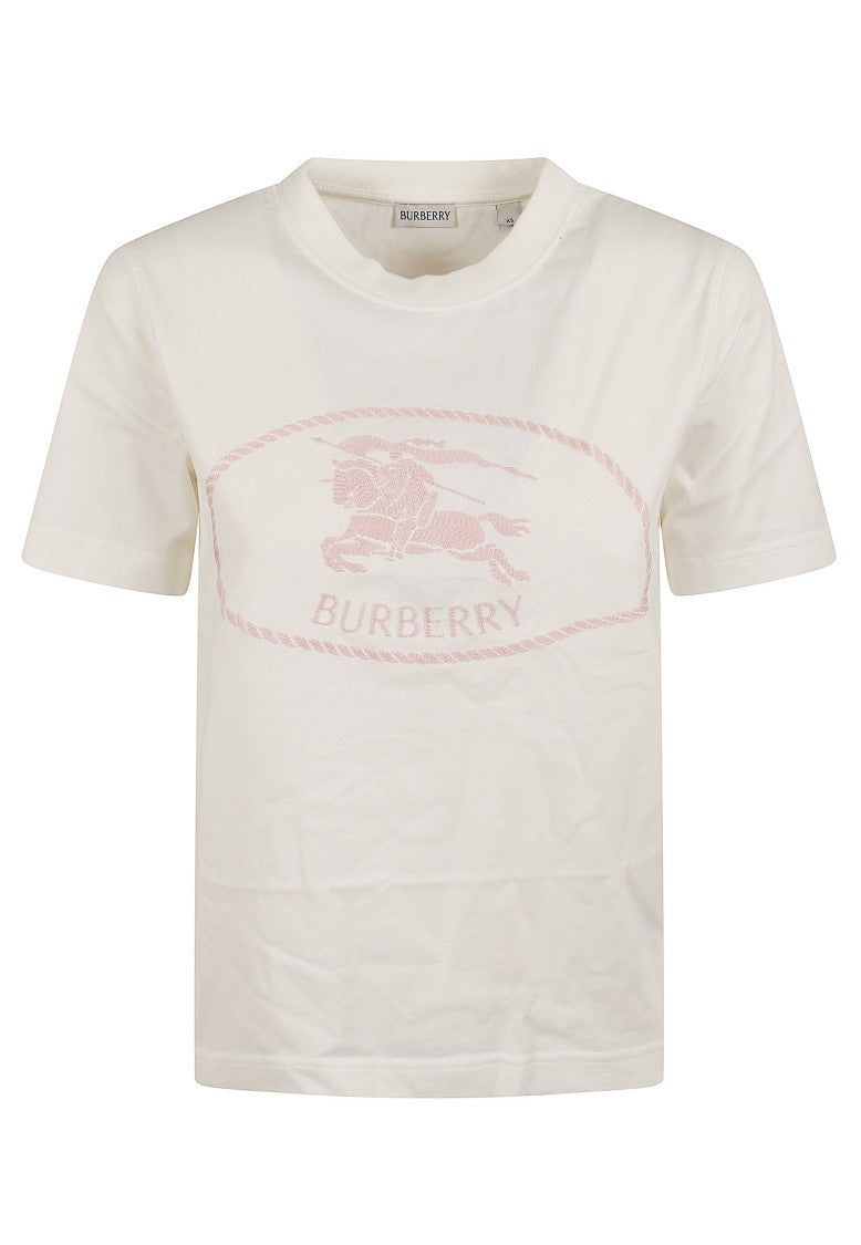 Burberry Milk White Frankie Ks Knight Stamp Cotton T-Shirt