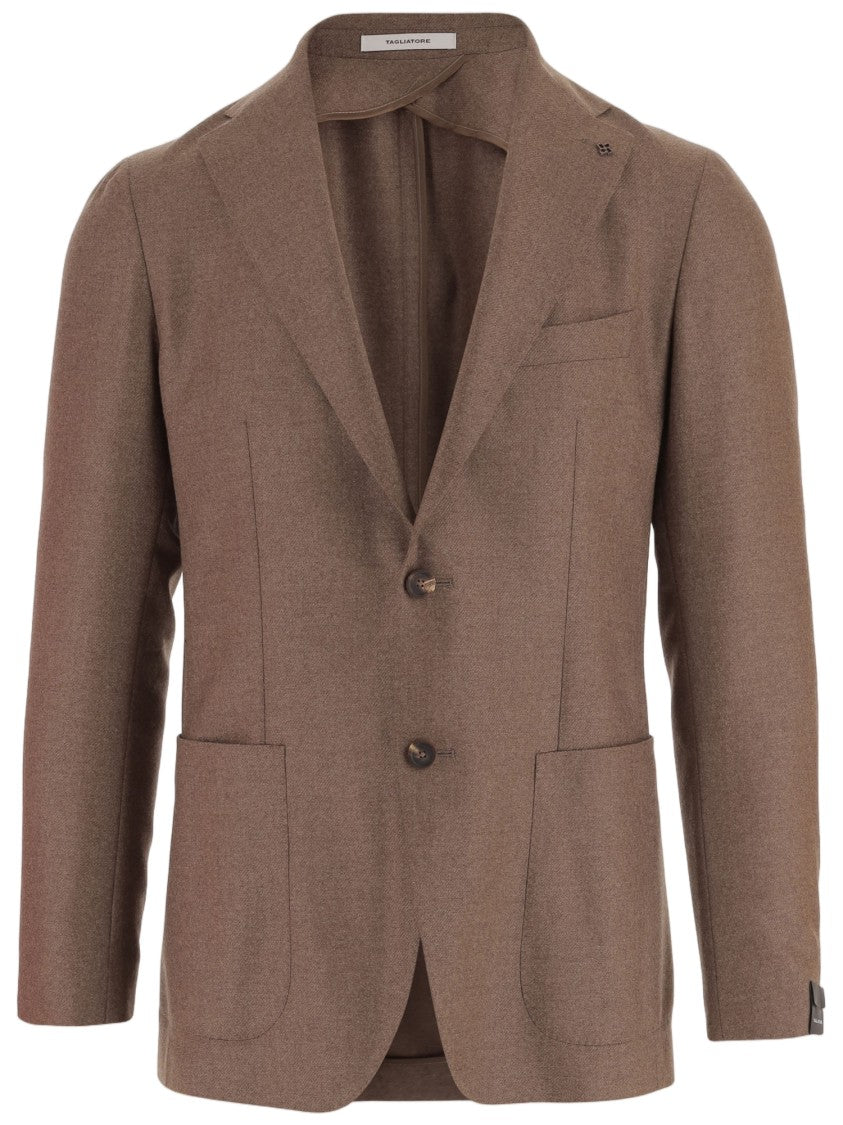 Tagliatore Brown Wool-Blend Blazer