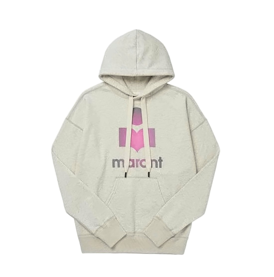 Isabel Marant Light Grey Graphic Hoodie With Drawstring