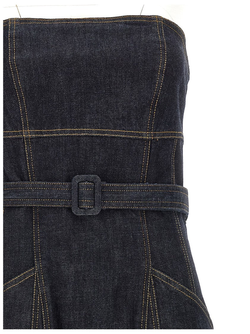 Self-Portrait Indigo Denim Bandeau Midi Dress' Dress