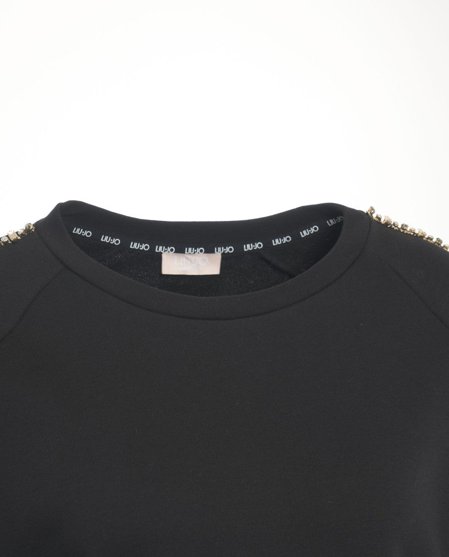Liu Jo Black Sweatshirt With Sequined Detailing