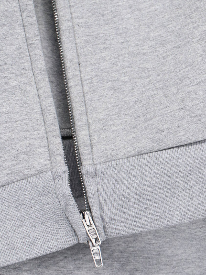 Balenciaga Logo Zip Hoodie – Grey