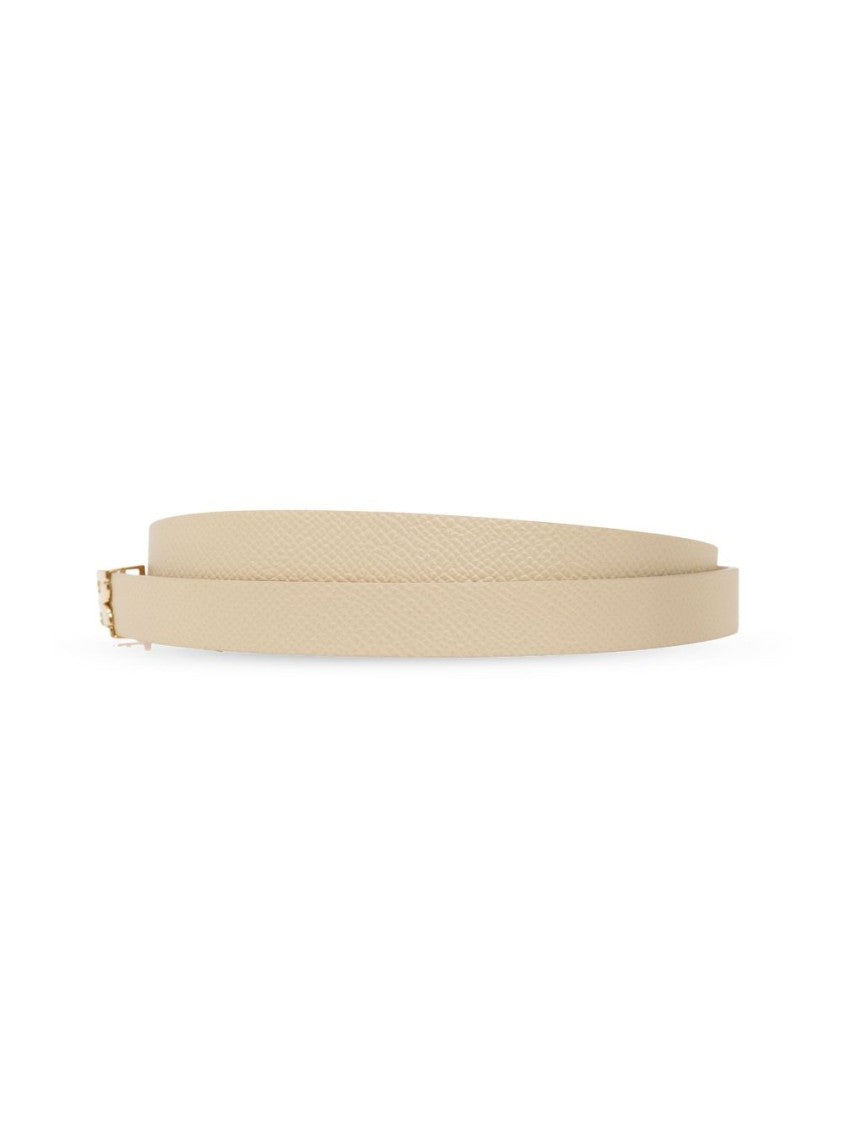 Victoria Beckham Micro Frame Belt In Ivory Grained Calfskin