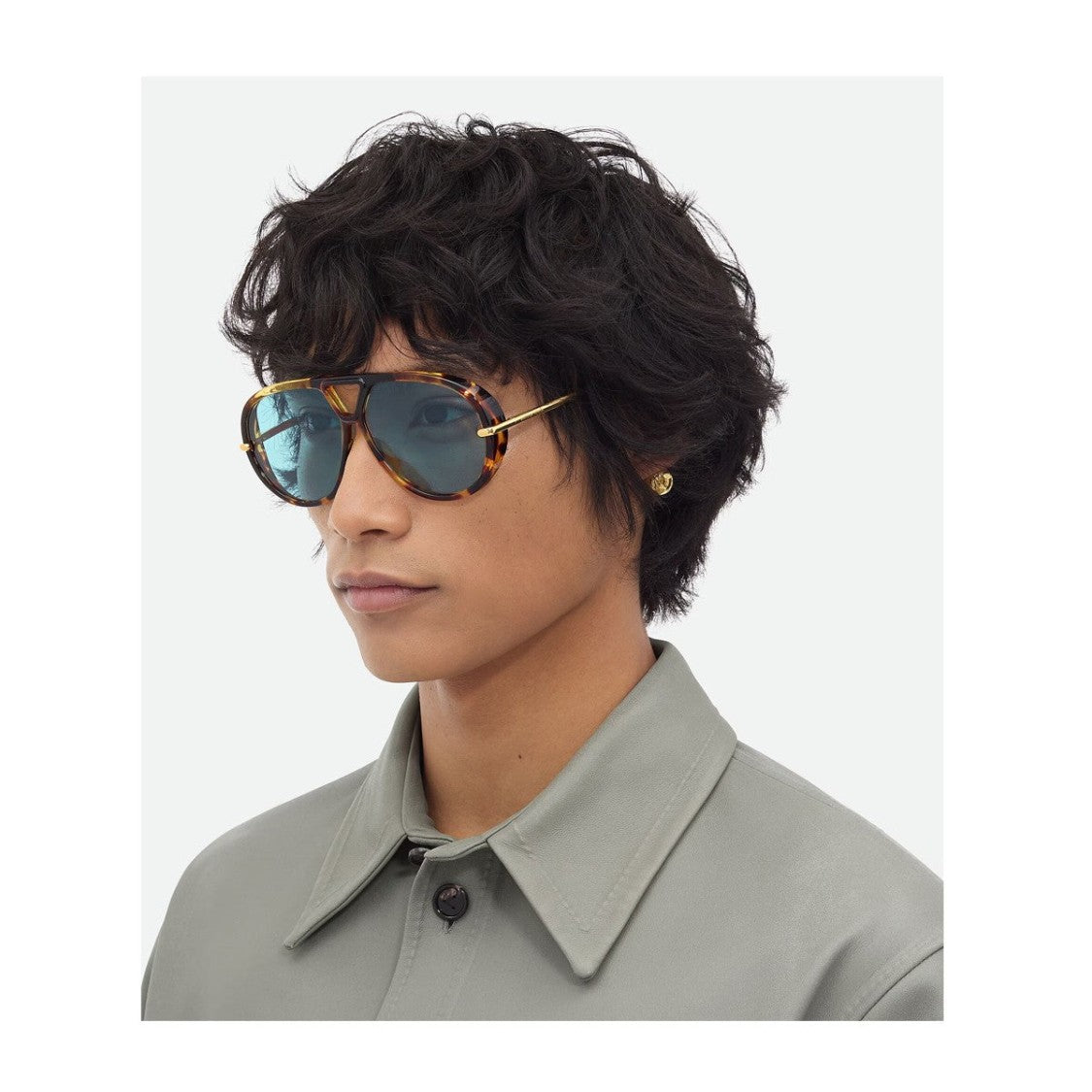 Bottega Veneta Havana Unapologetic Bv1273s Acetate-Blend Pilot Sunglasses