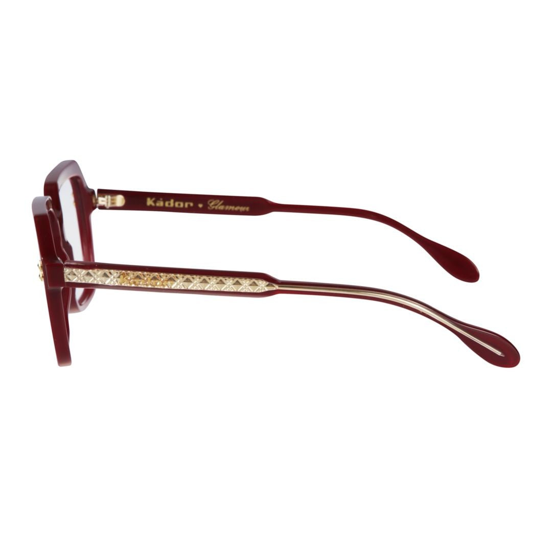 Kador Giada Glamour Oversized Square Frame Eyeglasses With Gold Detailing