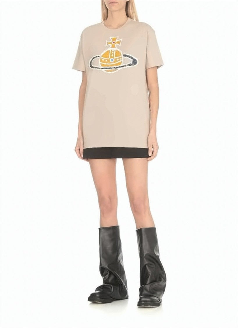 Vivienne Westwood Relaxed-Fit Cotton T-Shirt With Distressed Graphic Emblem
