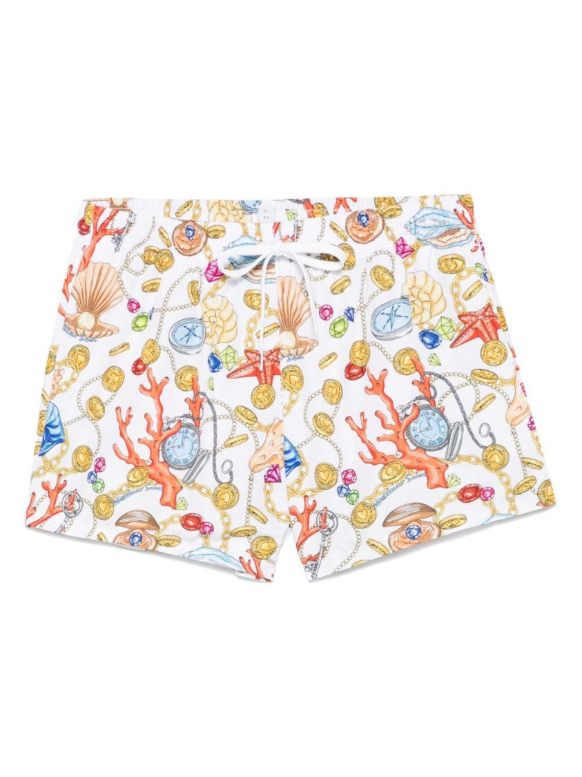 Moschino Nautical Swim Shorts With Seashell Print
