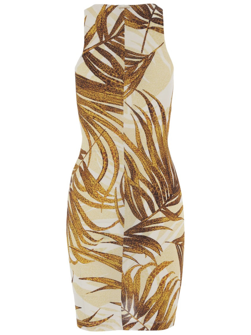 Just Cavalli Mini Bodycon Dress With Deep V-Neckline